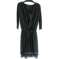 Robe sexy noire à col en V profond